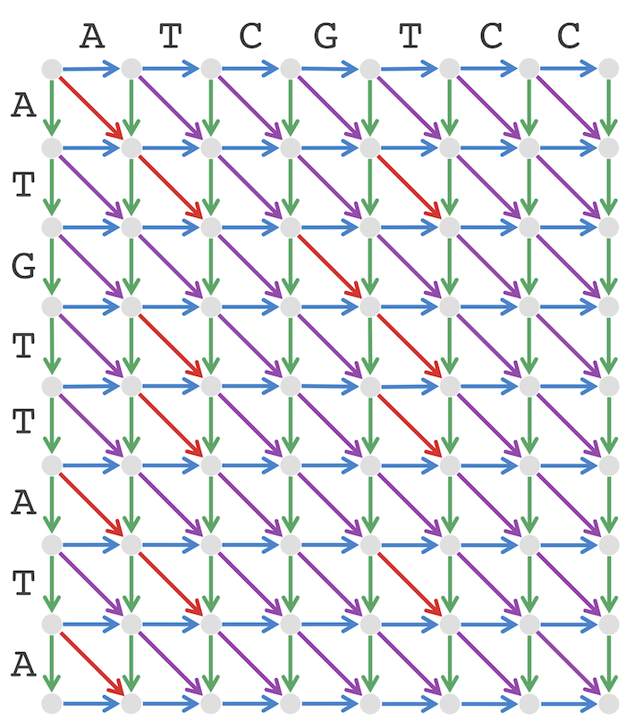 Alignment graph colored