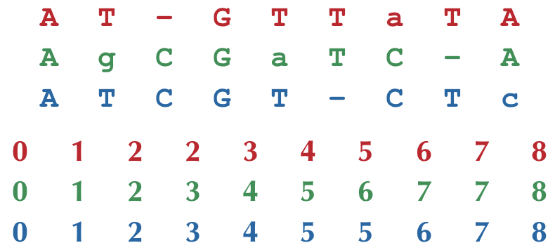 Multiple alignment matrix